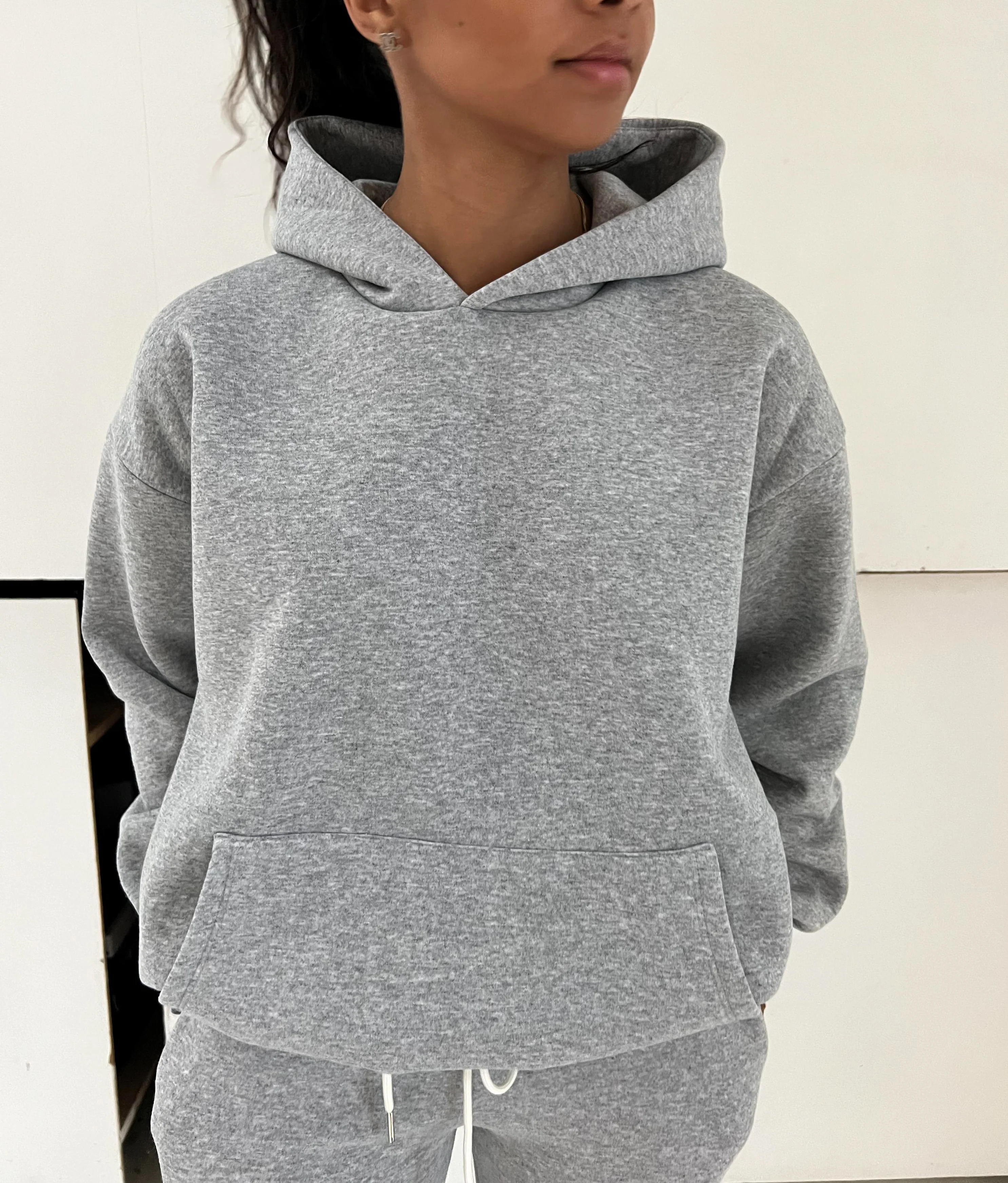 Anelise hoodie - GrĂĄ melange - Image 6