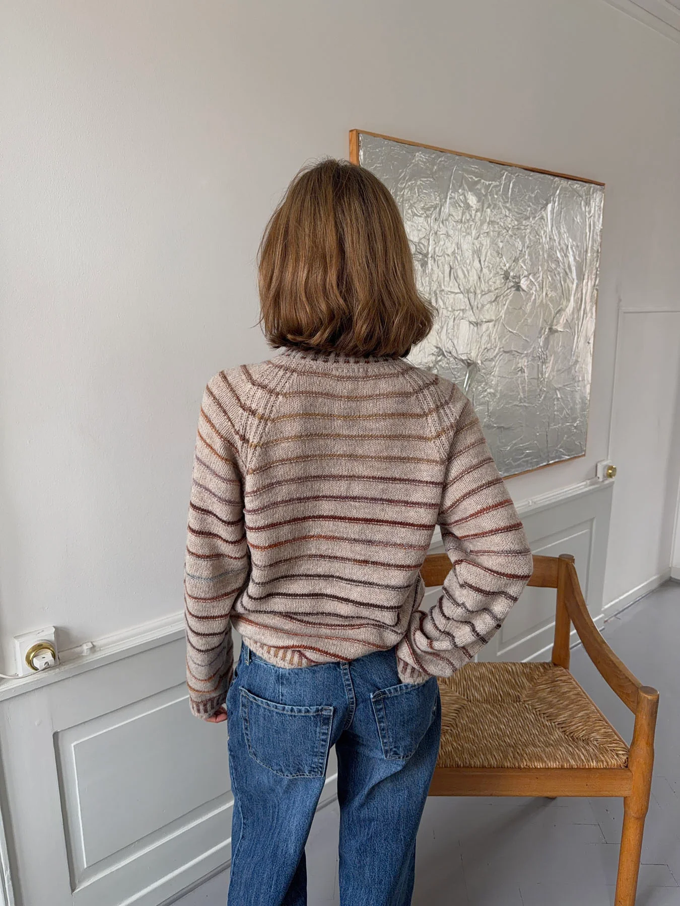 Rainova strik med striber - Beige/multifarvet - Image 3