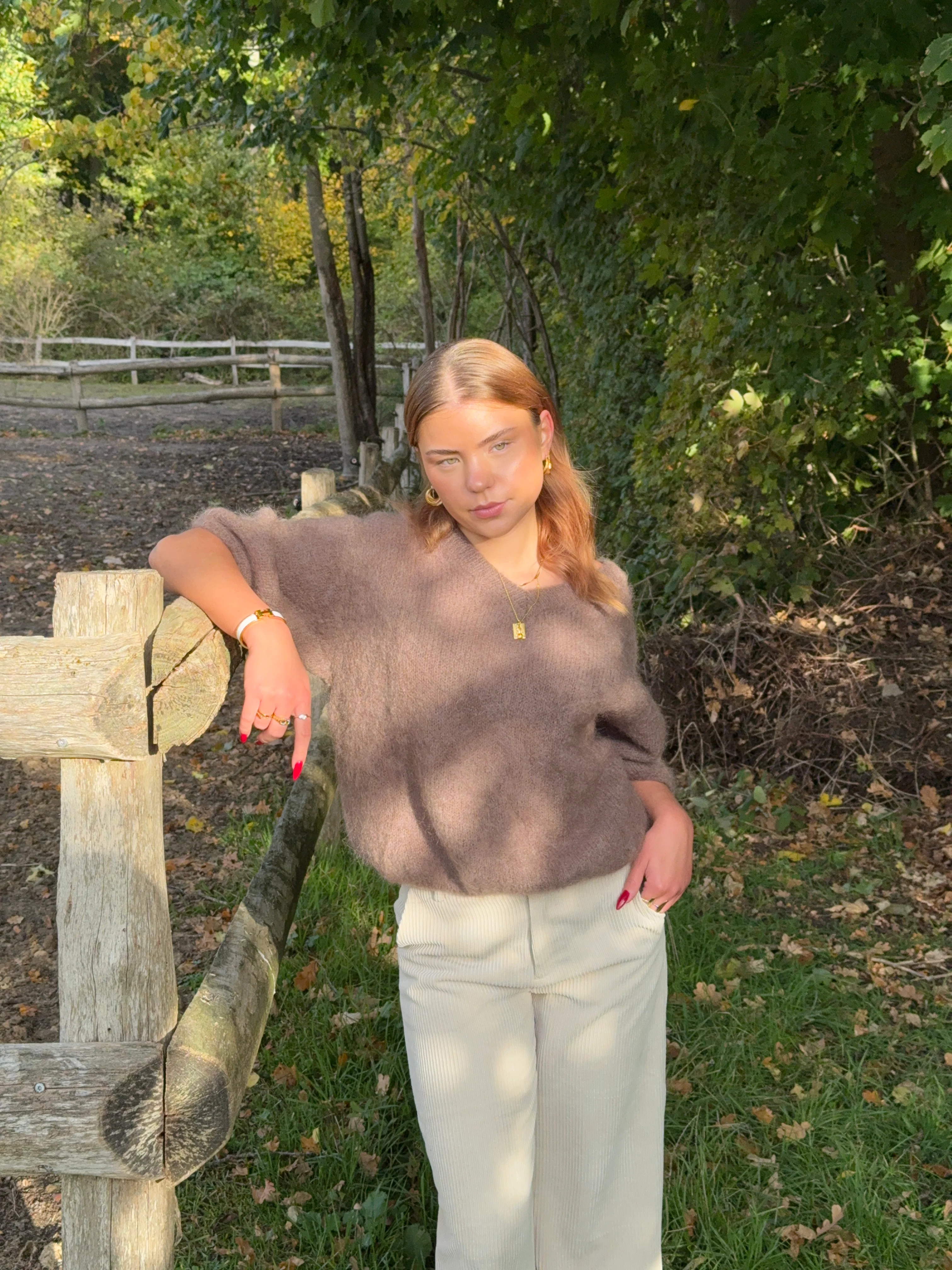 Rancy strikket mohair t-shirt - Brun - Image 2