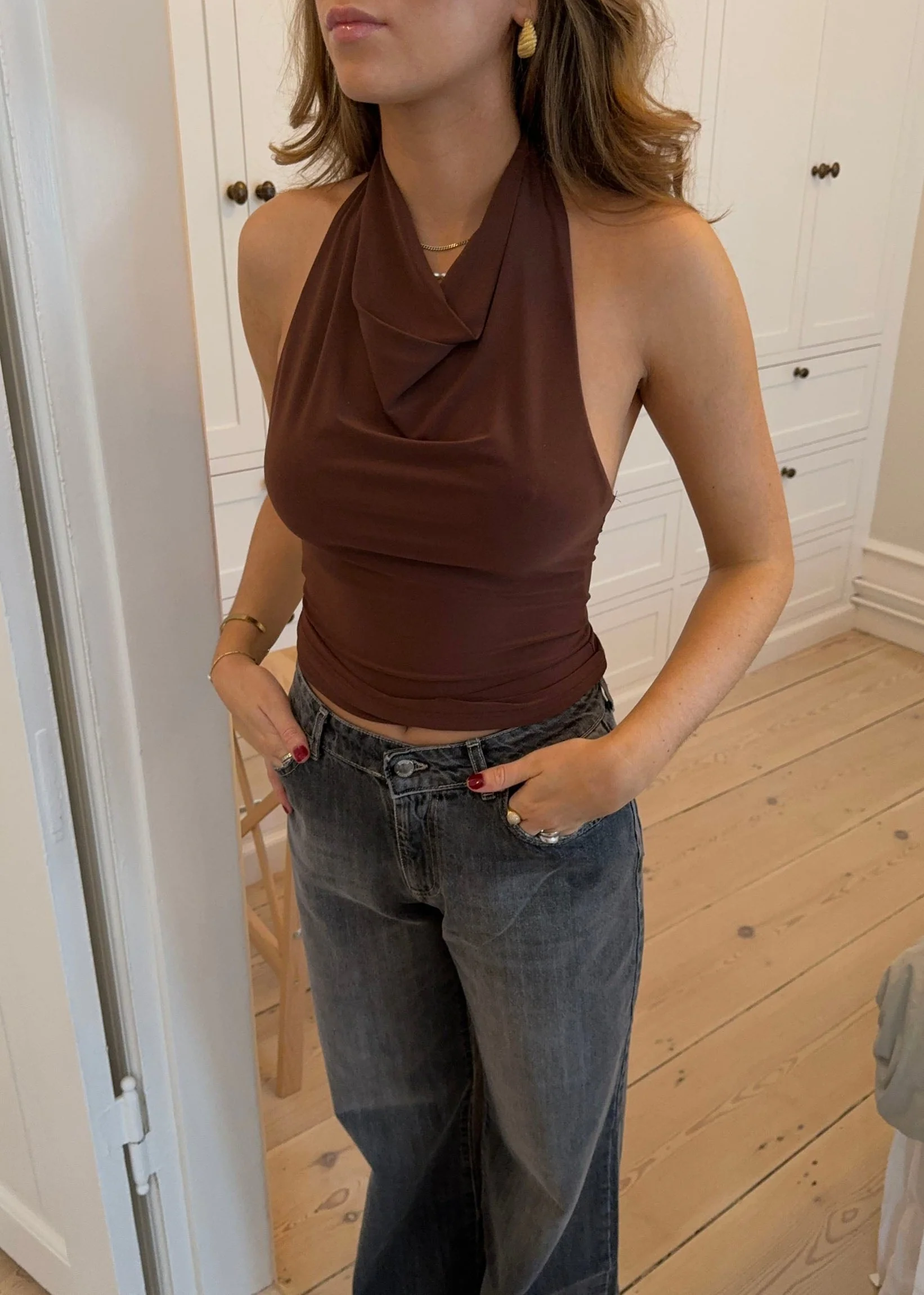 Dora halterneck top - Brun - Image 2