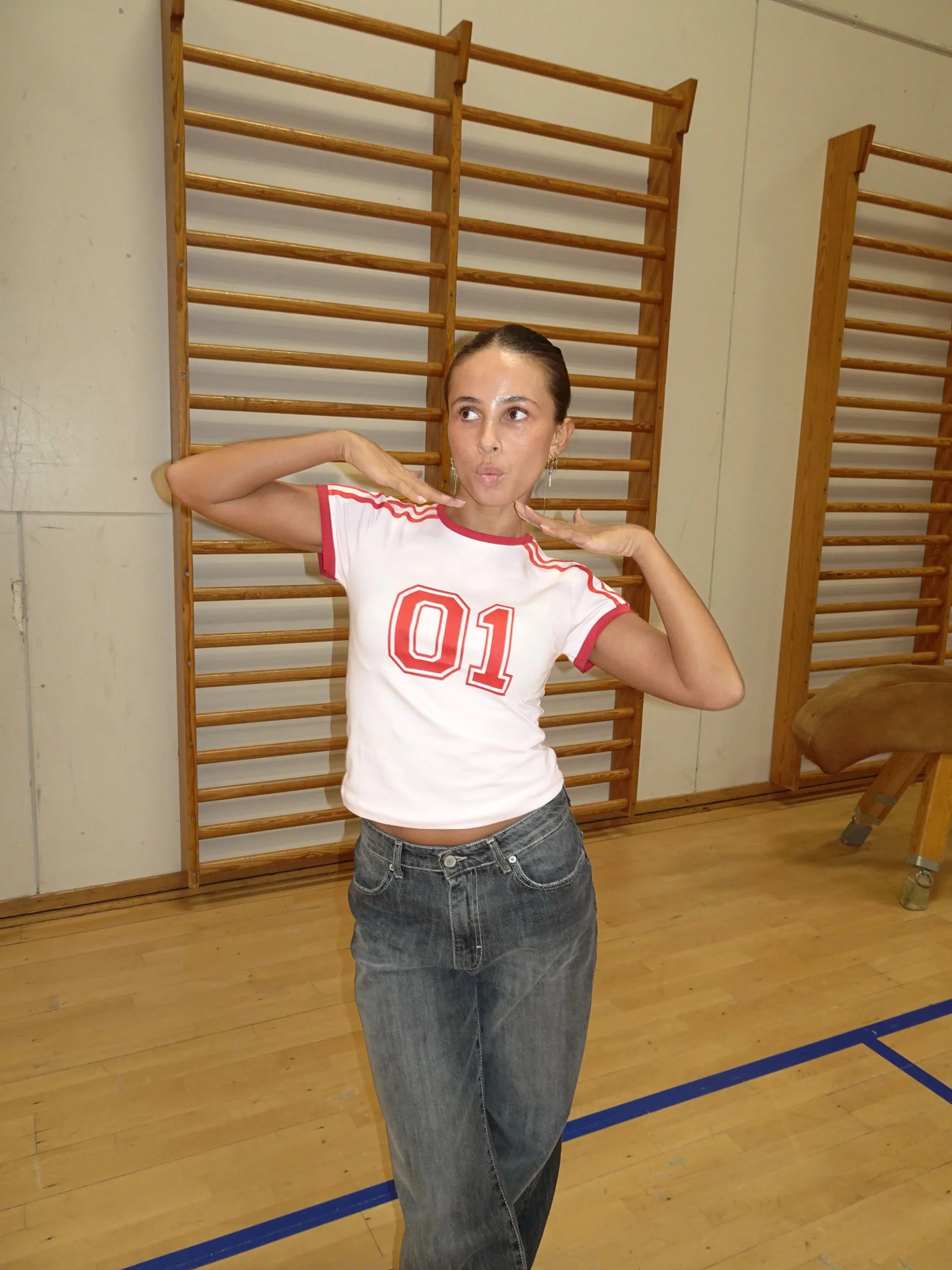 "01" baby tee - Lyserød/rød - Image 2