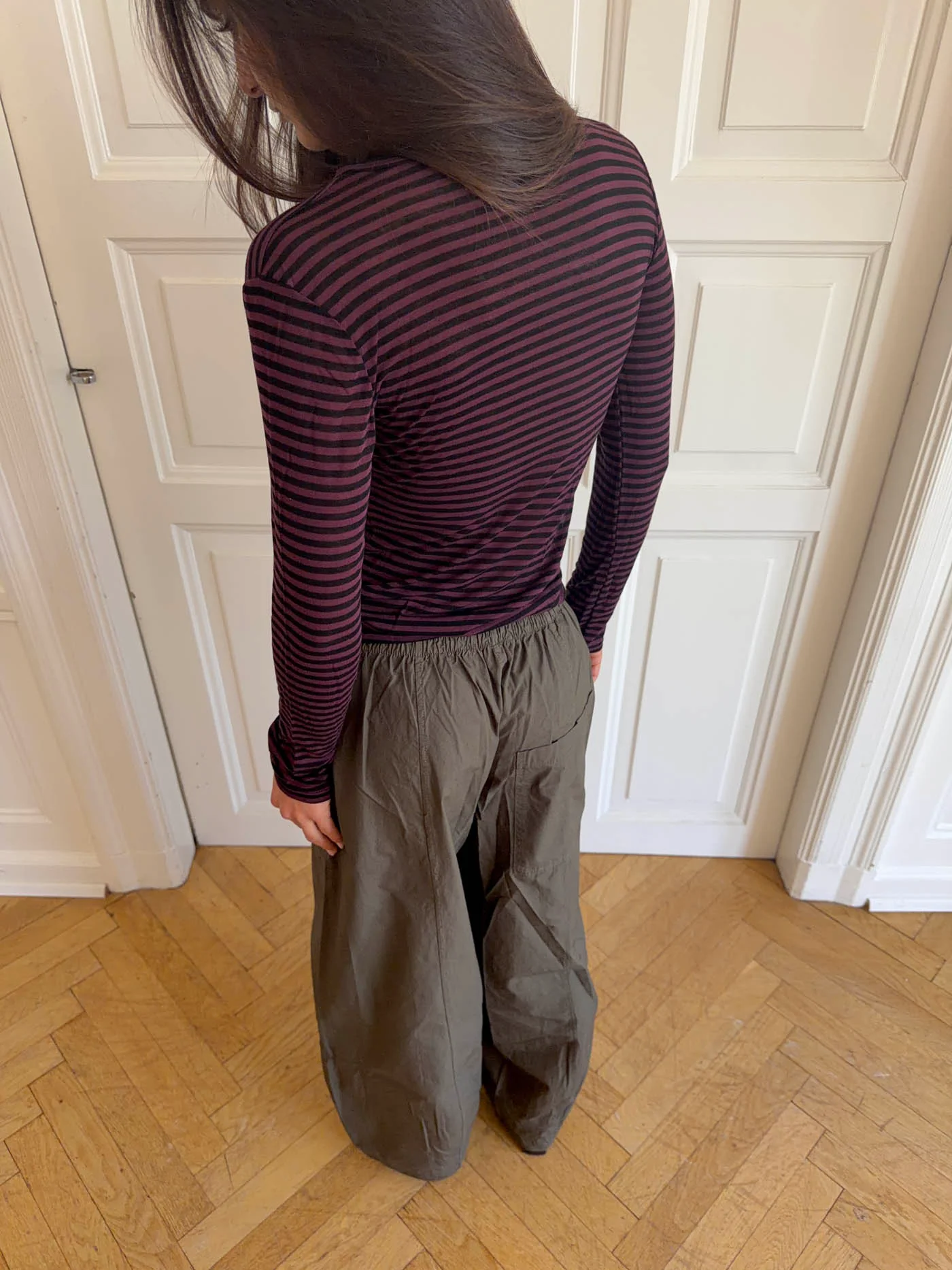 Suzy bluse med striber - Bordeaux/sort - Image 13
