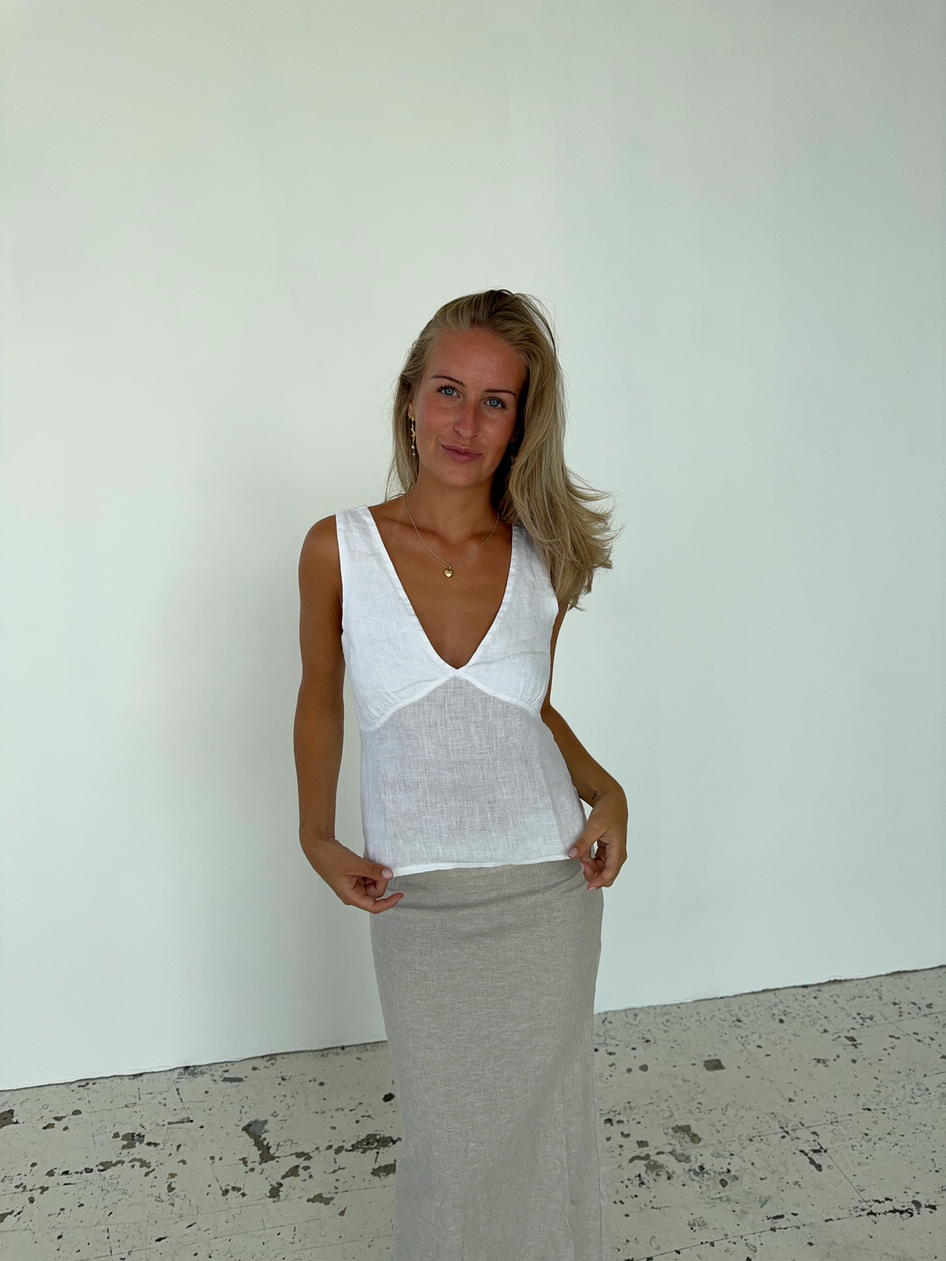 Emina hørtop - Hvid - Image 3
