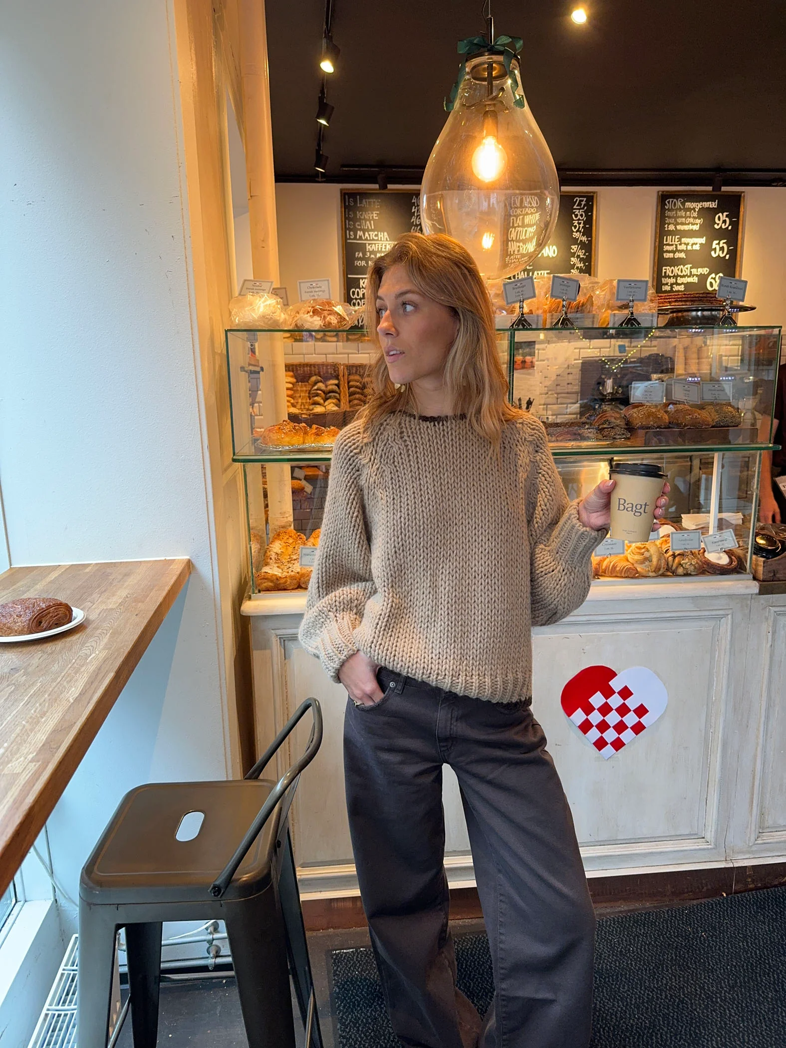 Lilou striktrøje - Beige/brun - Image 6