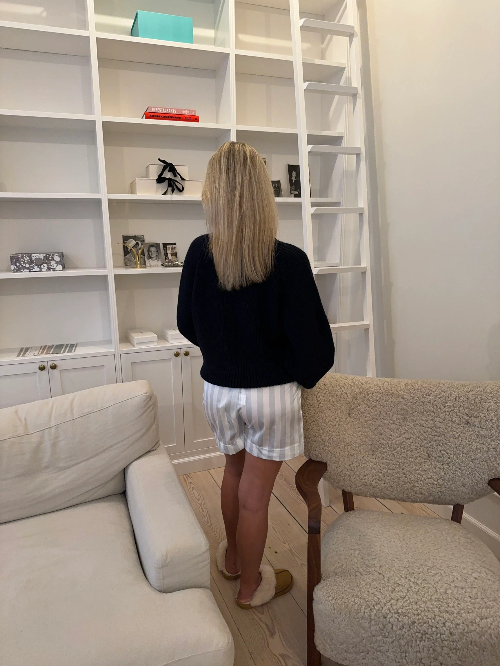 Finna pyjamasshorts med striber - Lyseblå/hvid - Image 6
