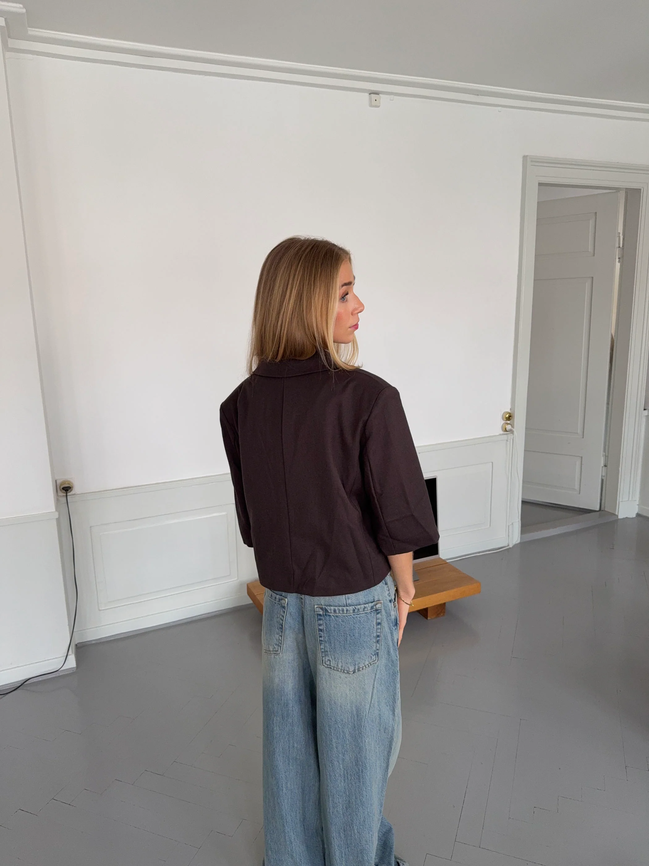 Carolyn cropped blazer - Brun - Image 3