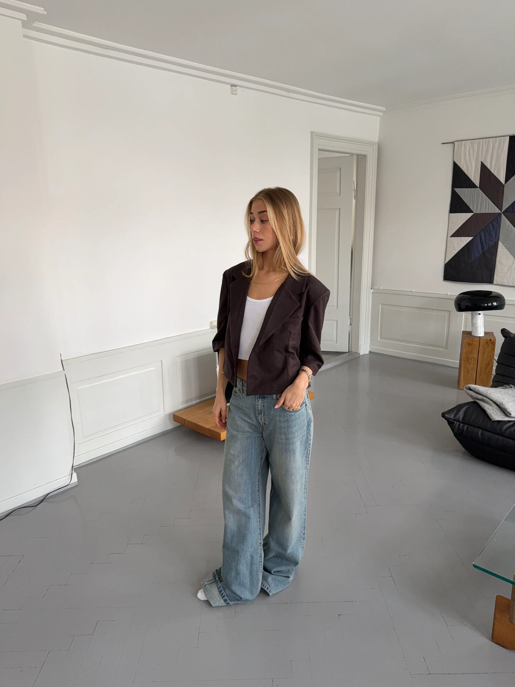 Carolyn cropped blazer - Brun - Image 9
