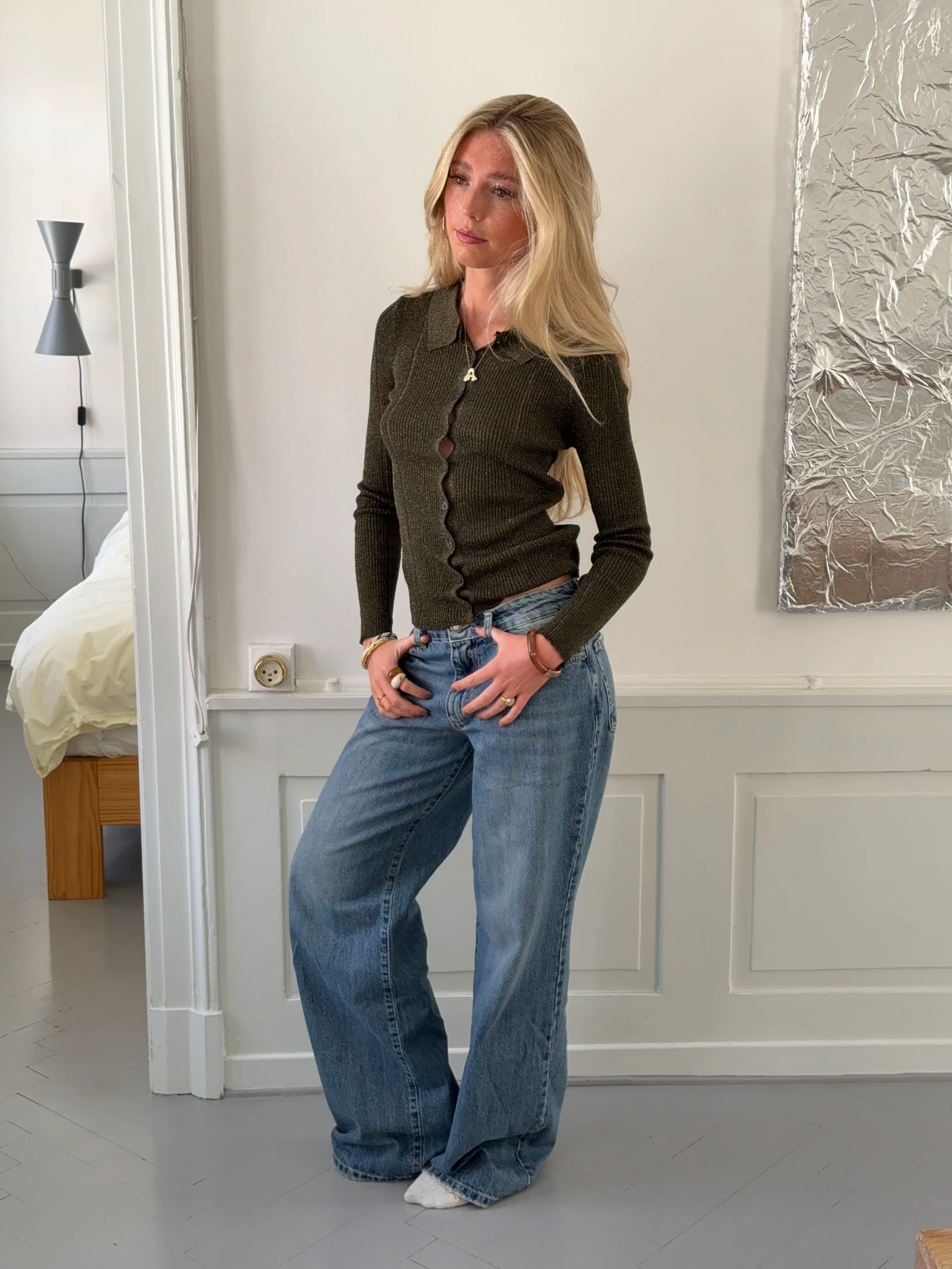 Esmeralda polo cardigan - Kaki - Image 13