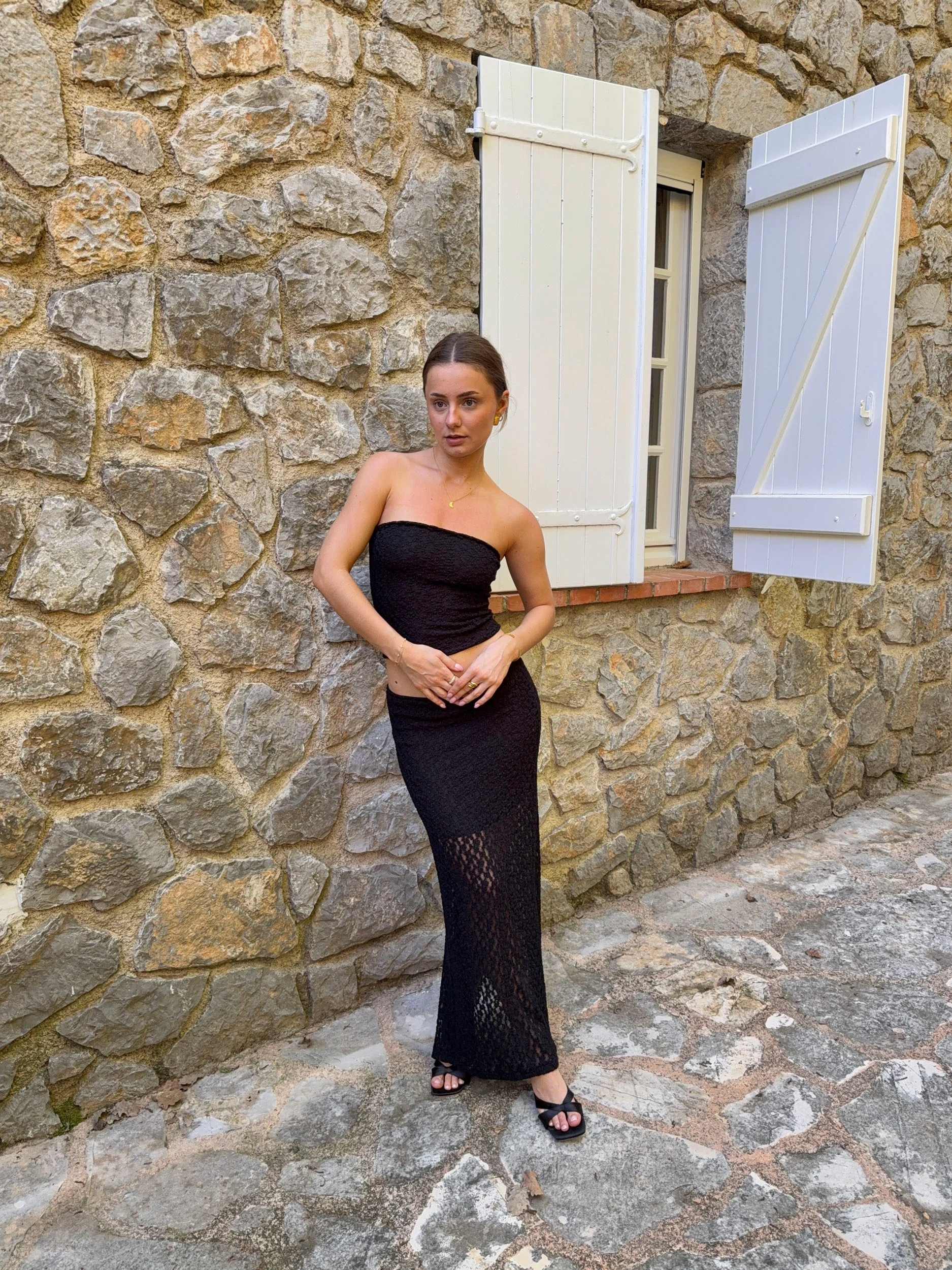 Jimma tubetop med blonder - Sort - Image 7