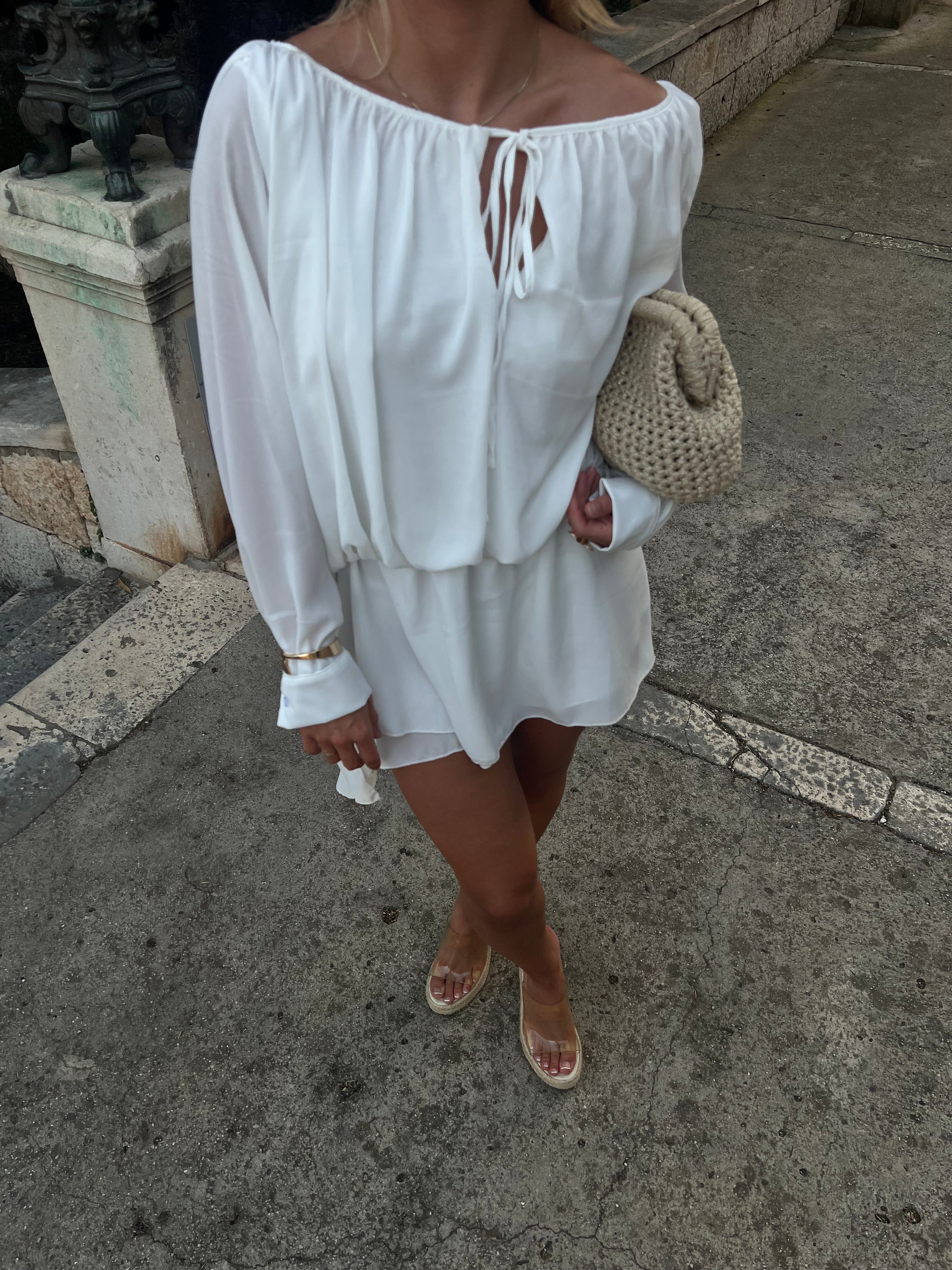Aveline off shoulder kjole - Hvid - Image 4