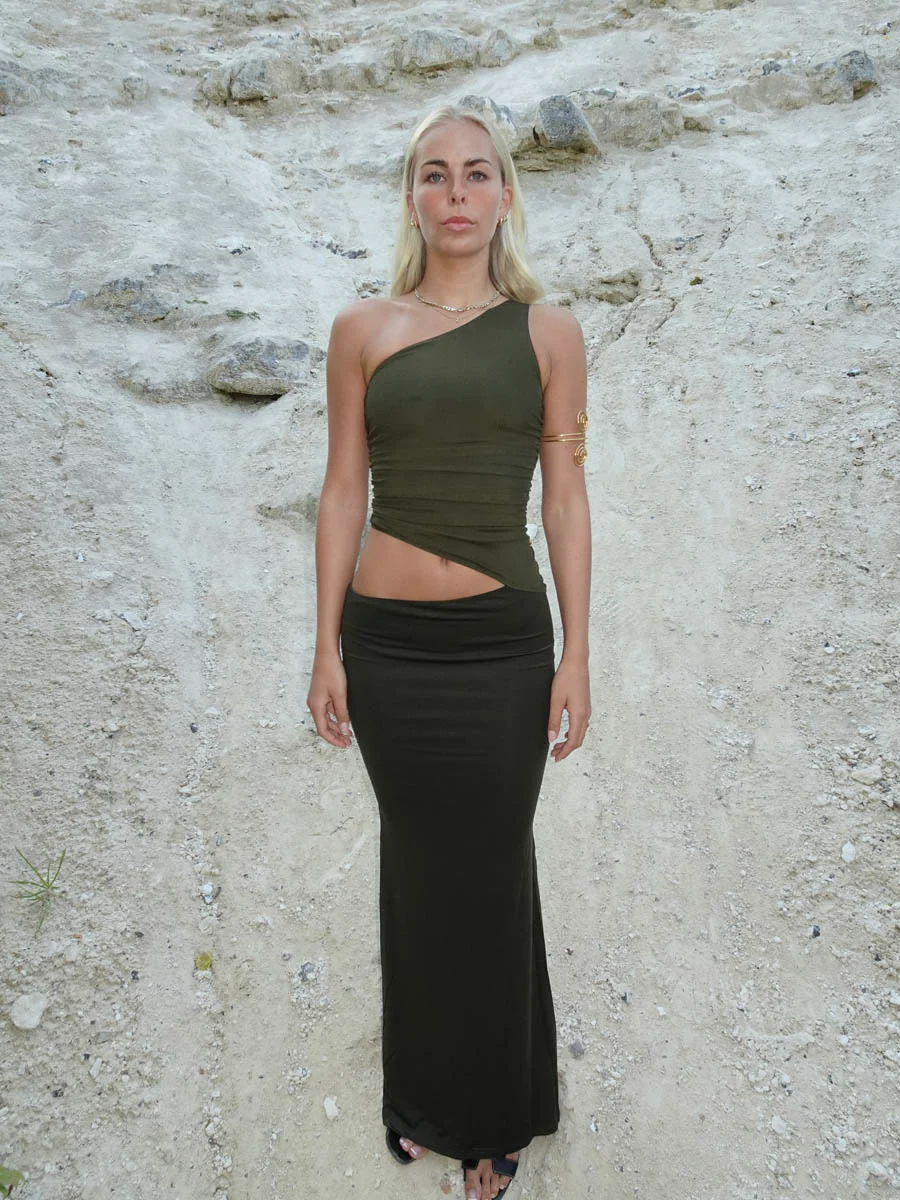 Melina maxi kjole - Mørkegrøn - Image 6