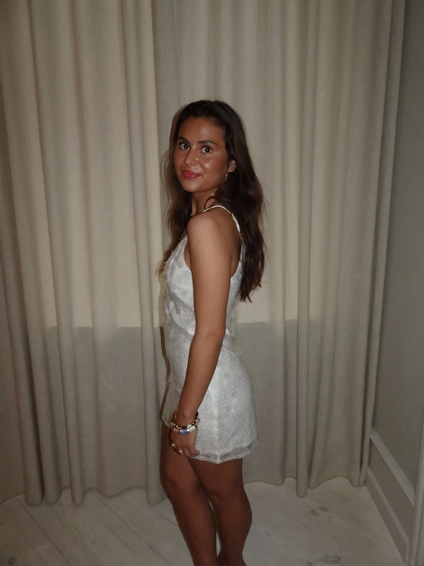 Shena kjole med pailletter - Hvid - Image 8