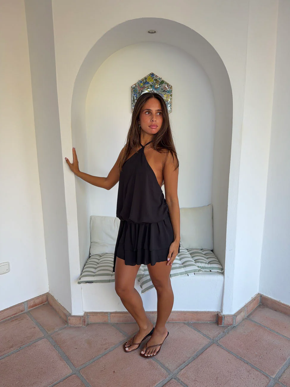 Lulitiana halterneck kjole - Sort - Image 4