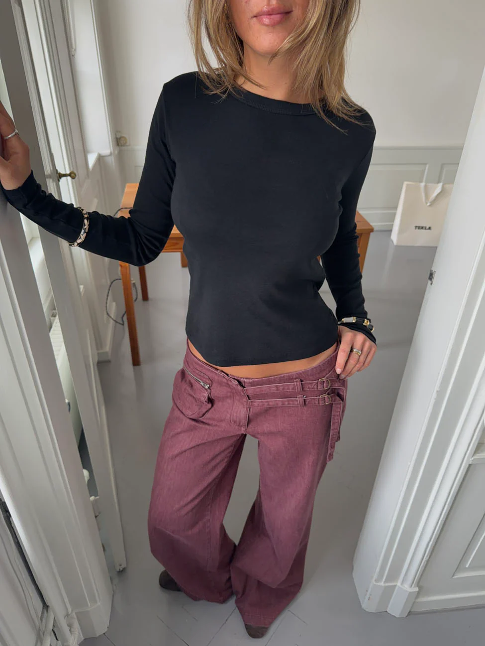 Roleo langærmet bluse - Sort - Image 2
