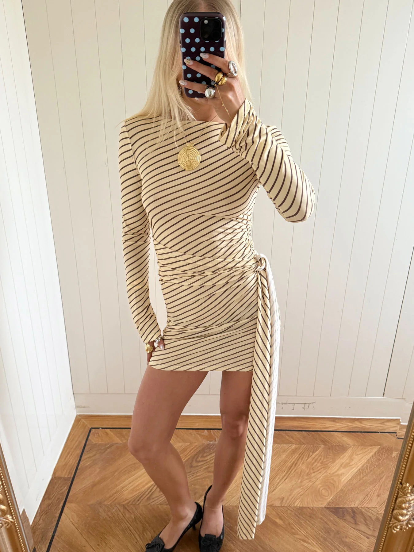 Scandivv kjole med striber - Gul/brun - Image 14