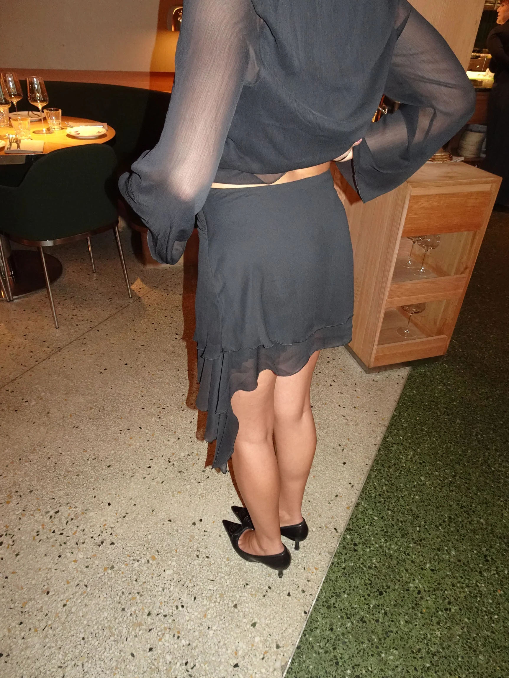 Mari asymmetrisk nederdel - Sort - Image 4