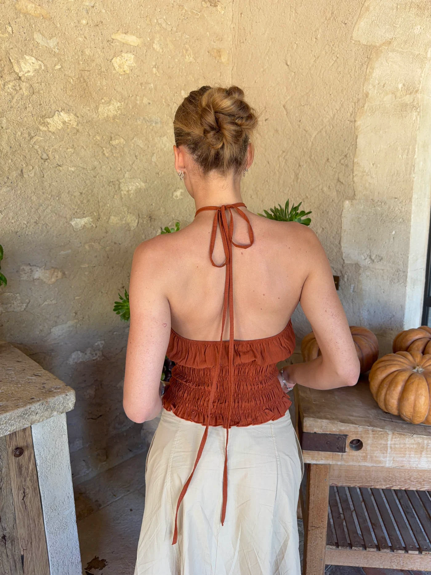 Tinnia halterneck top - Orange - Image 12