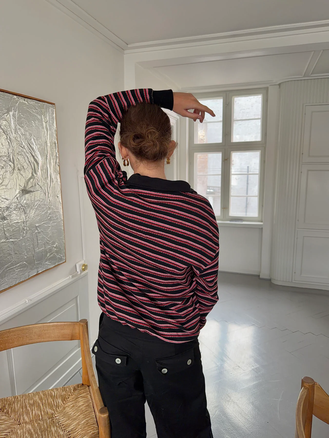 Nova polo med striber - Rød/hvid/sort - Image 3