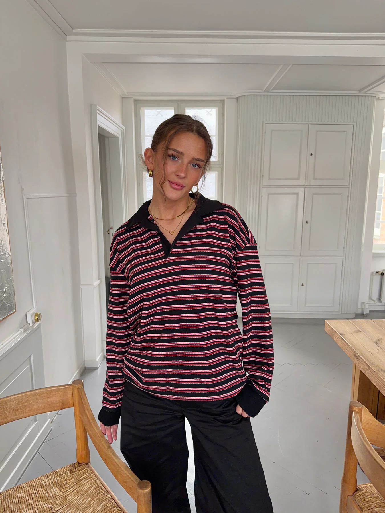Nova polo med striber - Rød/hvid/sort - Image 9