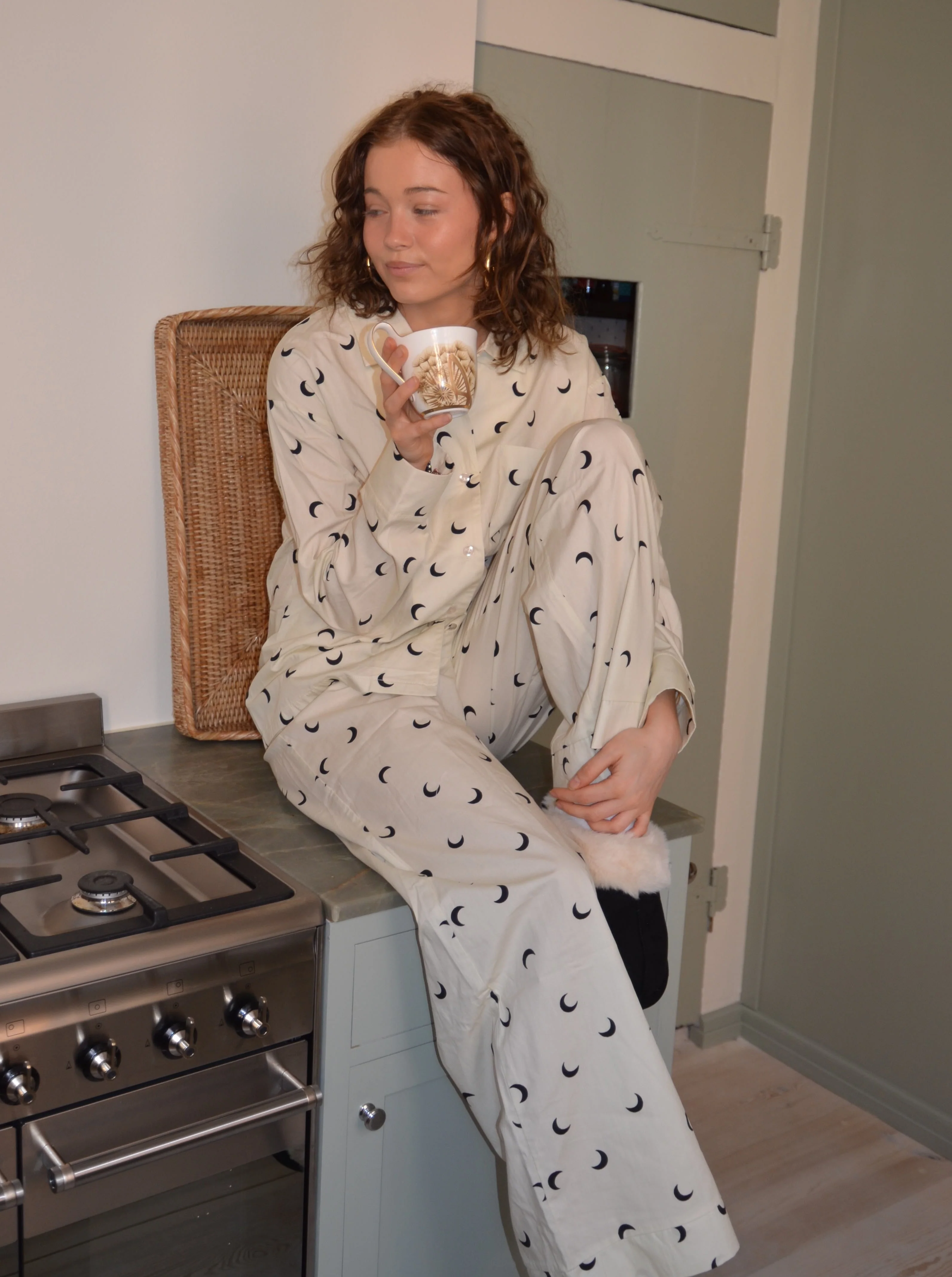 Kyla pyjamasbukser med halvmåner - Beige - Image 9