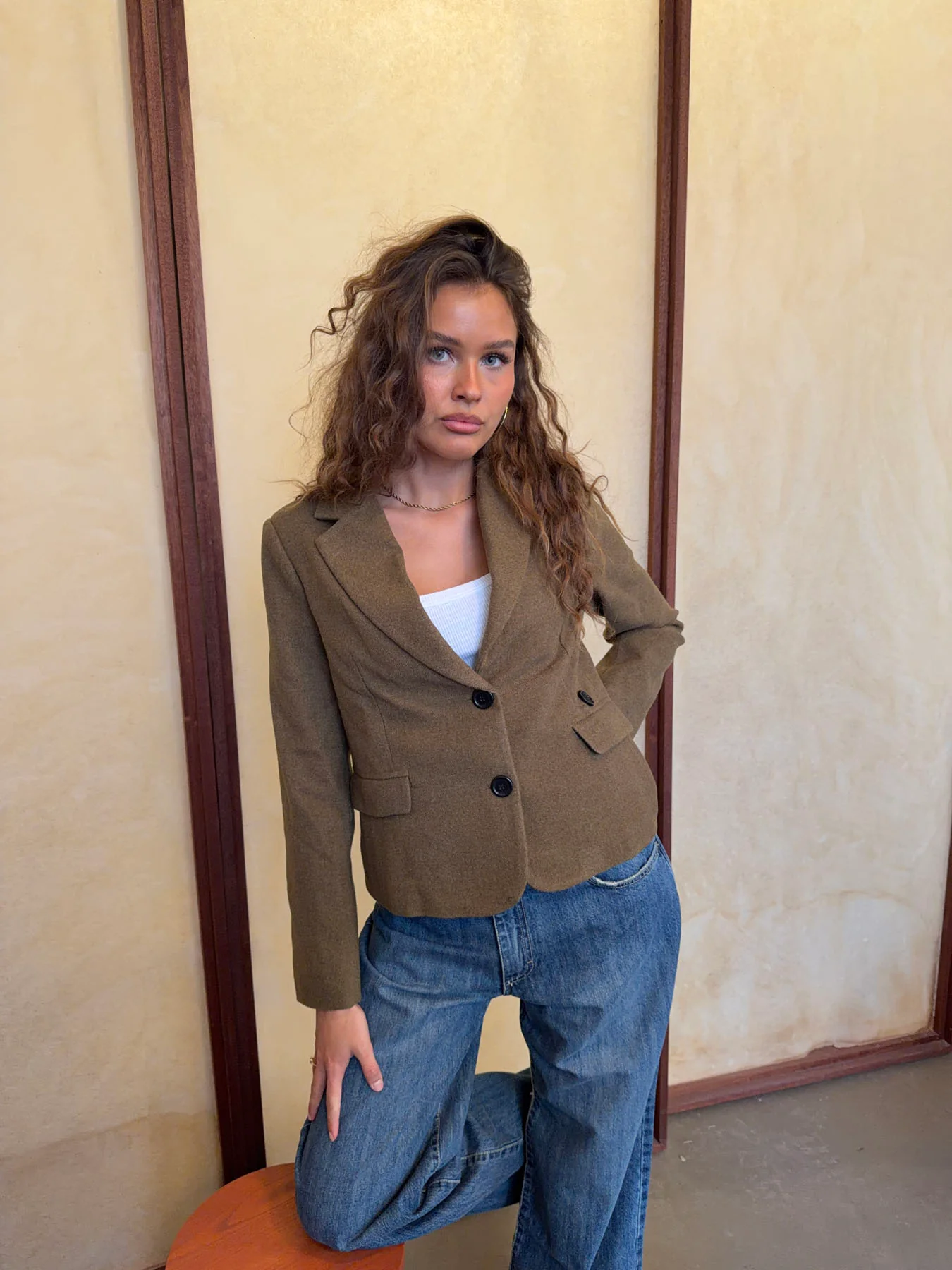 Anahita kort blazer - Kaki - Image 6