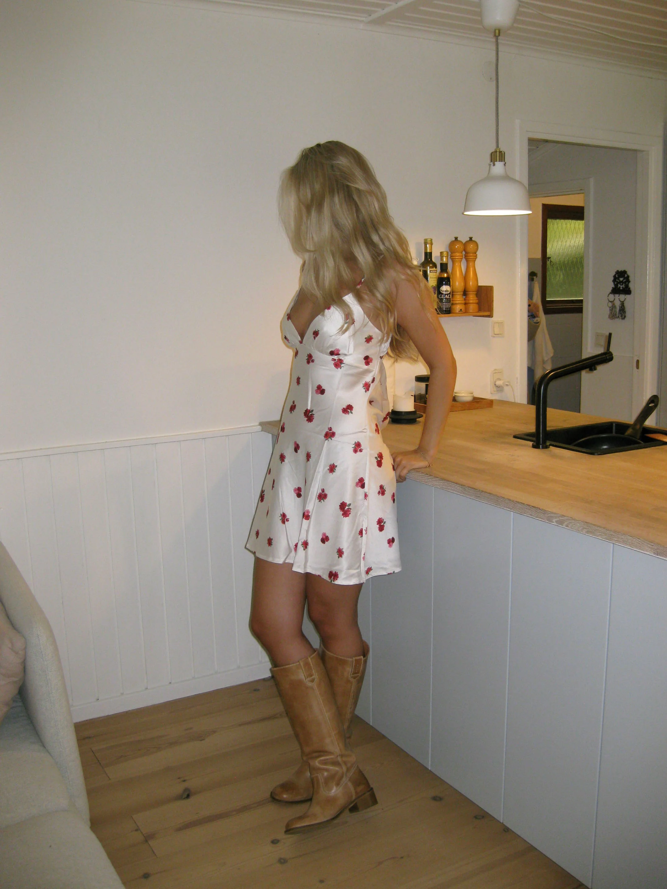 Elodia kjole med blomstermønster - Hvid/rød - Image 7