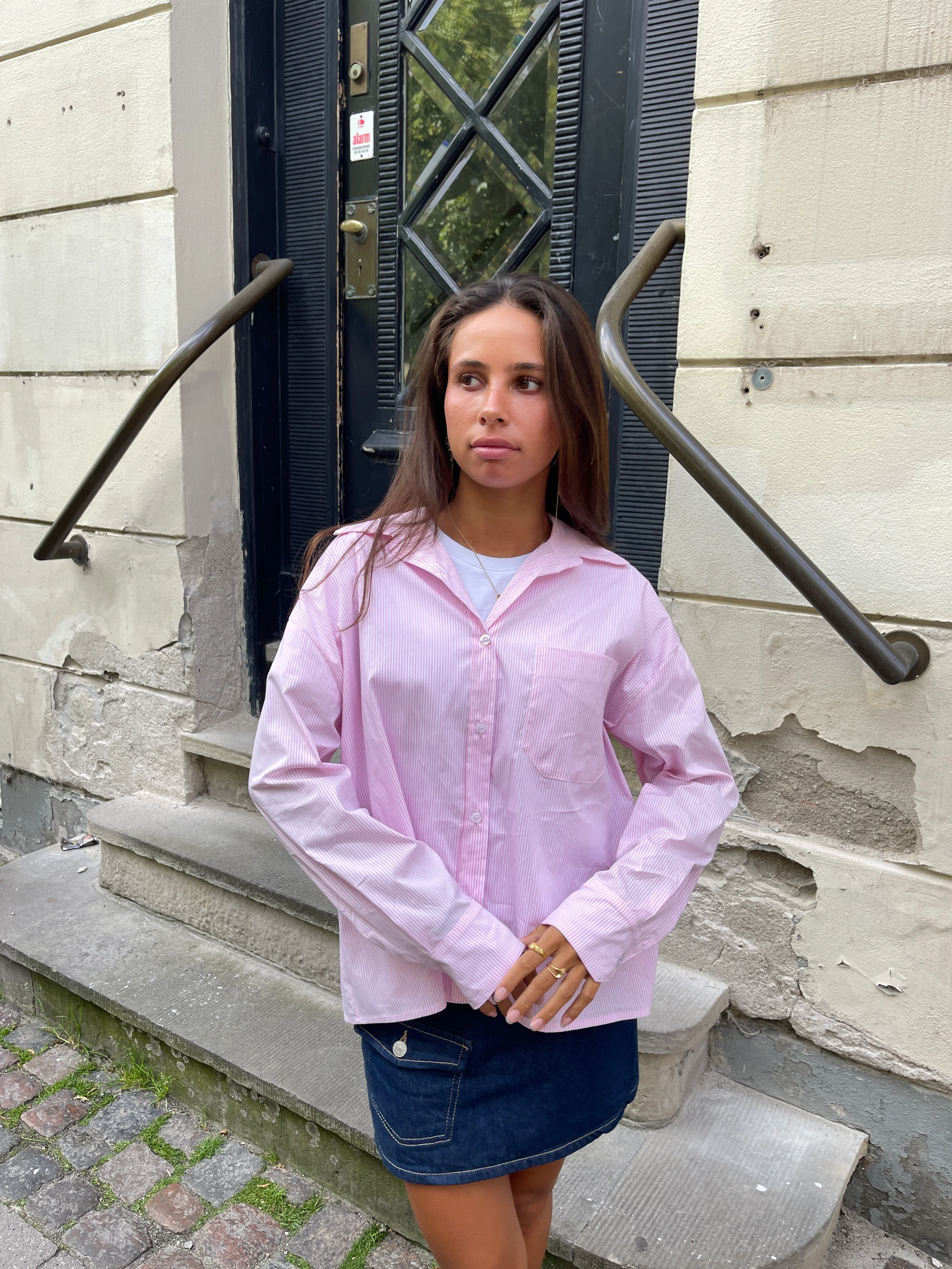 Kendall skjorte med striber - Lyserød/hvid - Image 10