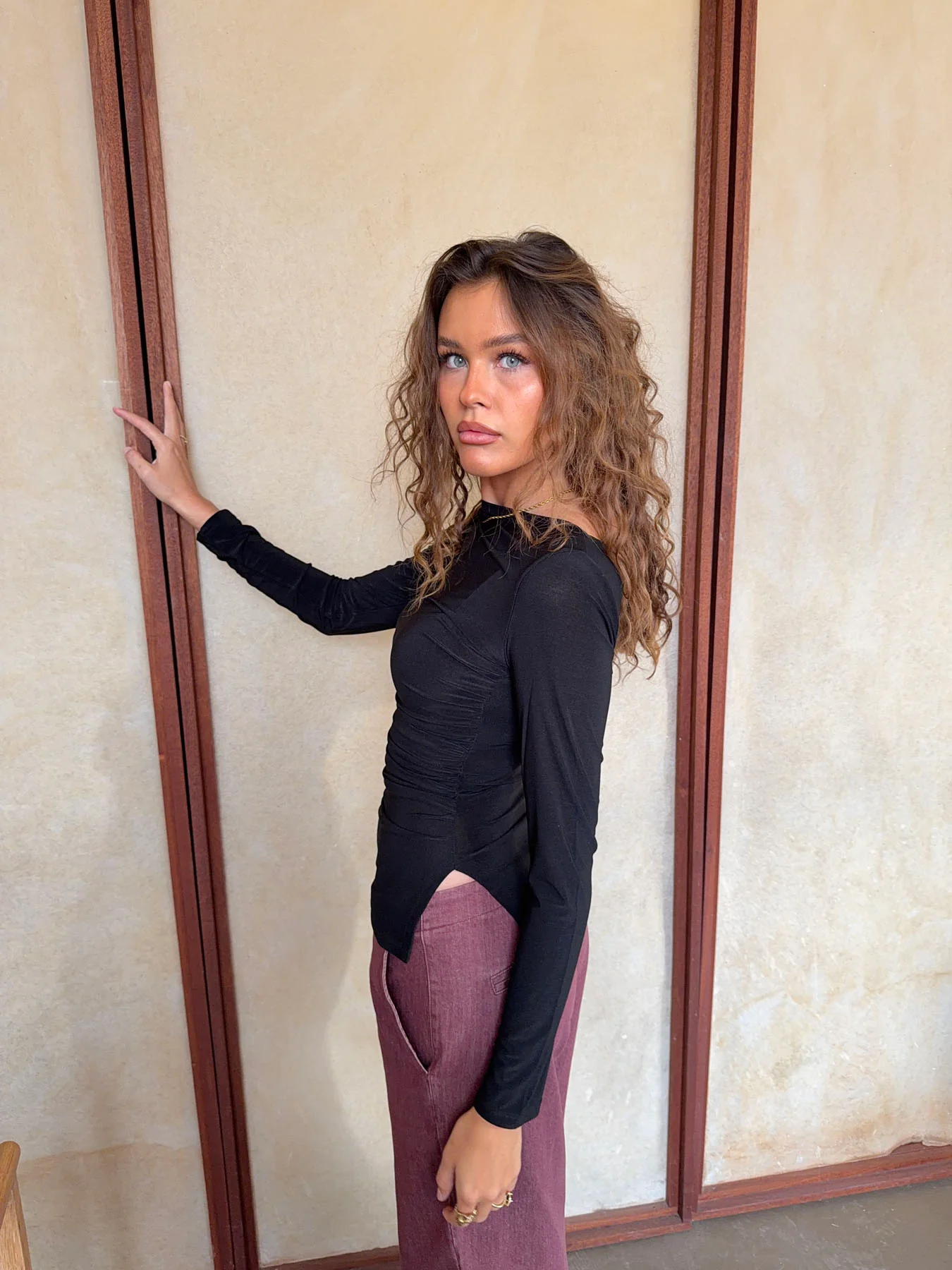 Florine bluse med lange ærmer - Sort - Image 8