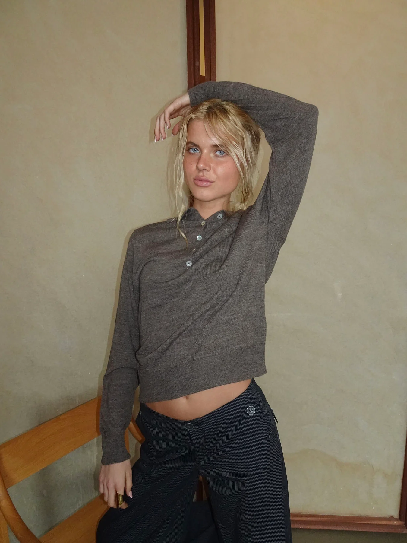 Jajana polo striktrøje - Brun - Image 4