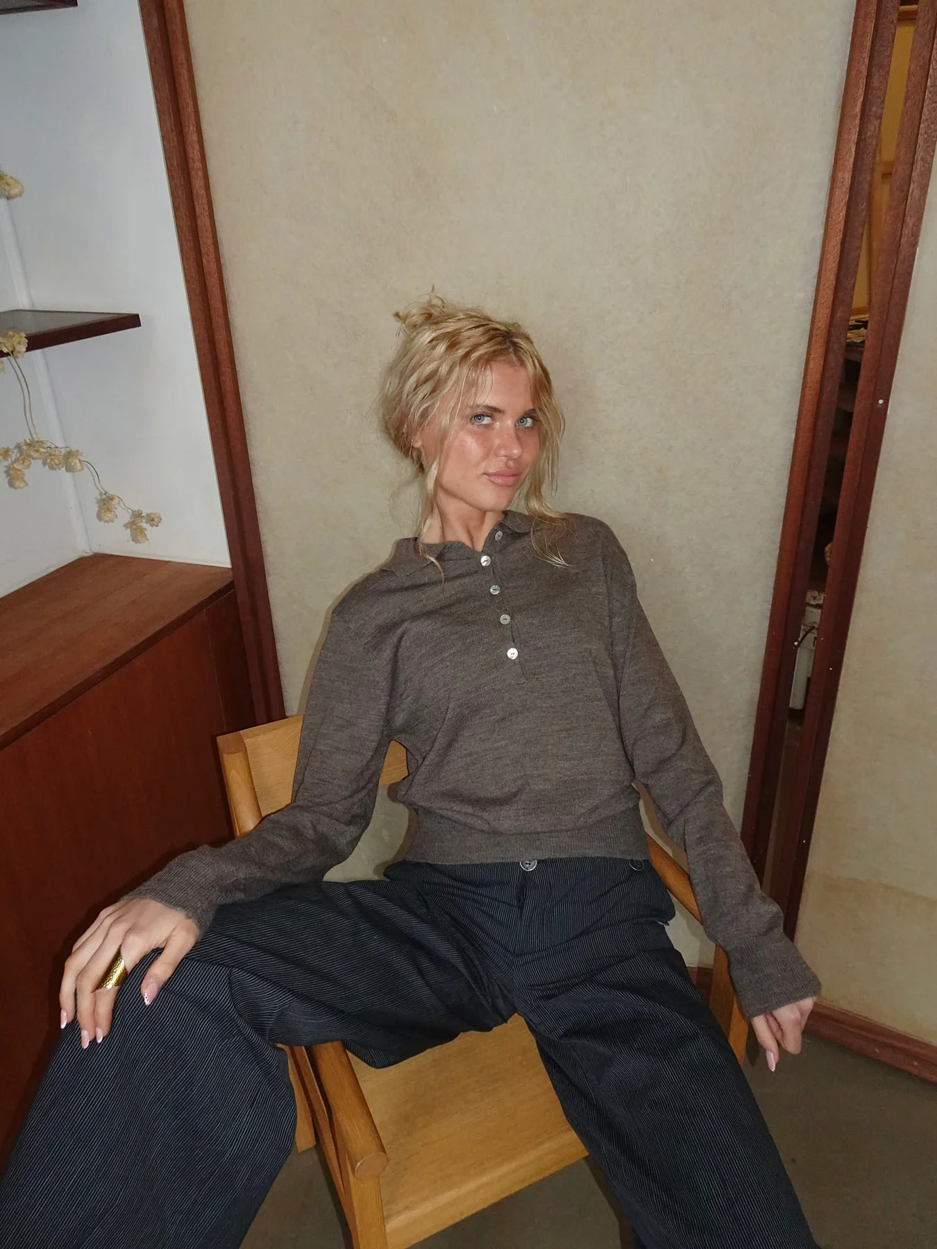 Jajana polo striktrøje - Brun - Image 6