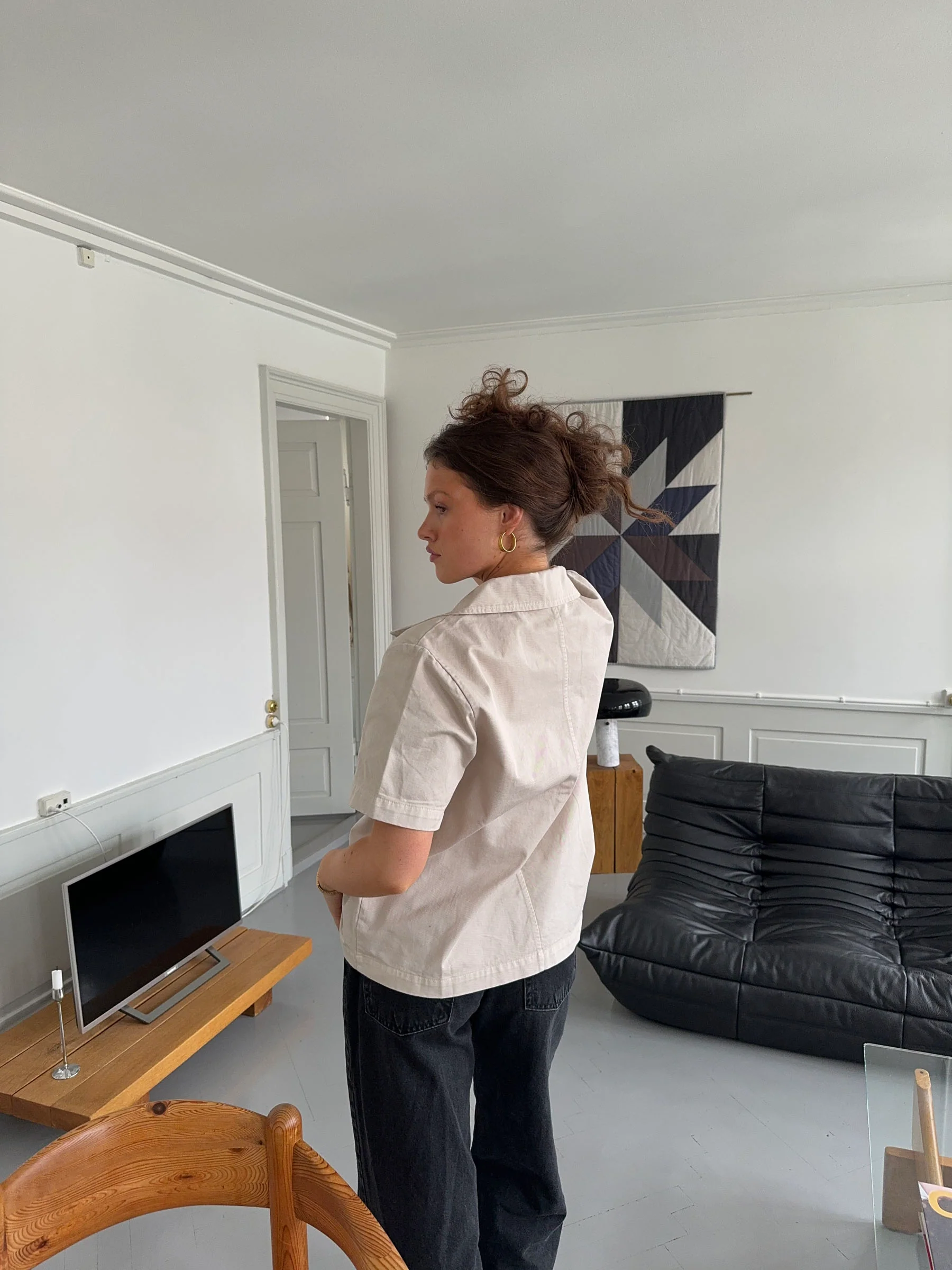 Trana kortærmet skjorte - Beige - Image 5