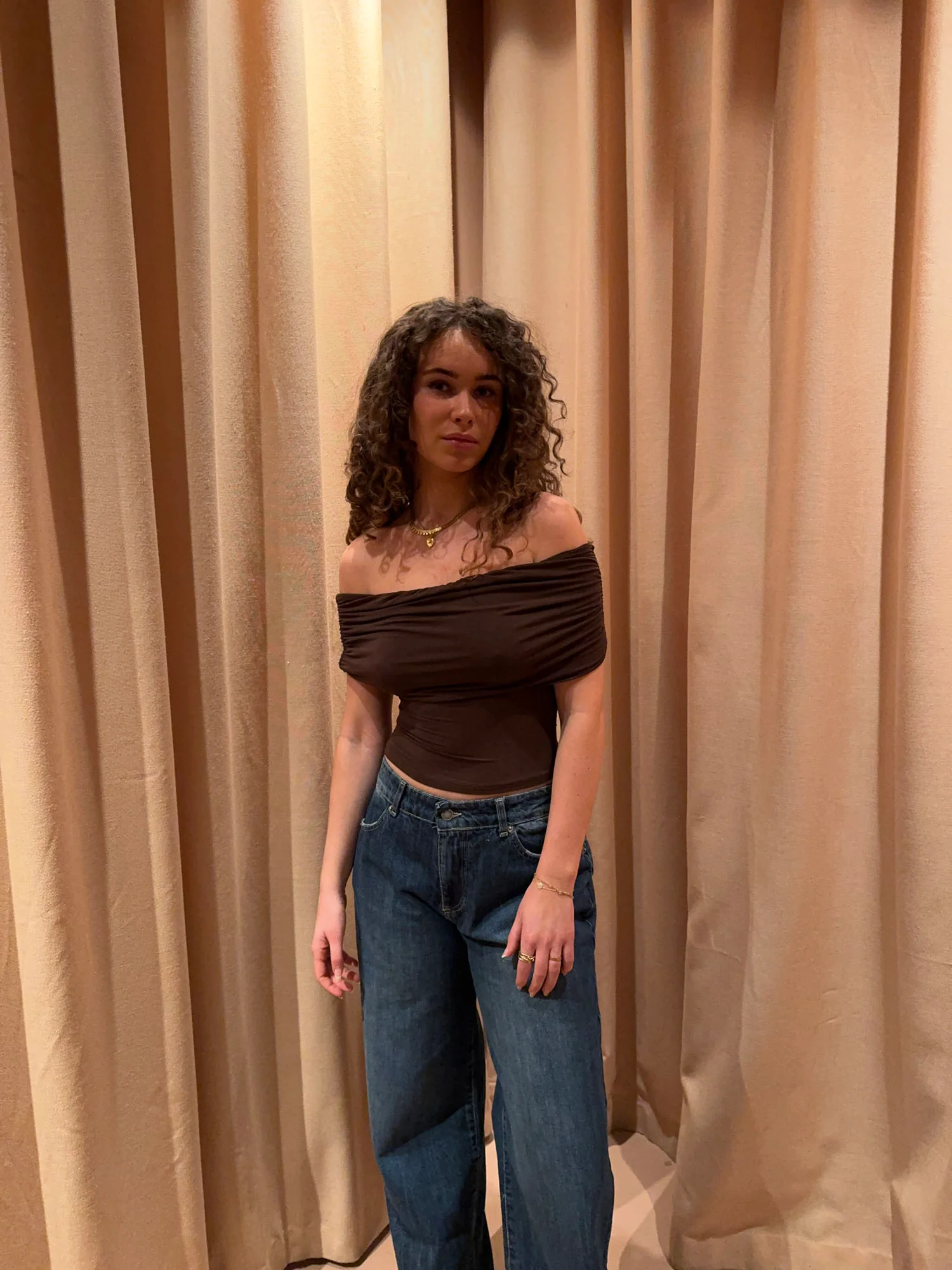 Celora off shoulder top - Brun - Image 11