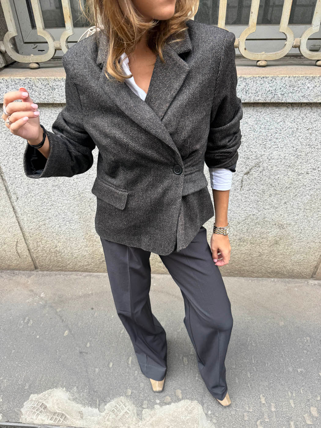 Anahita kort blazer - Mørkebrun/Sort - Image 4