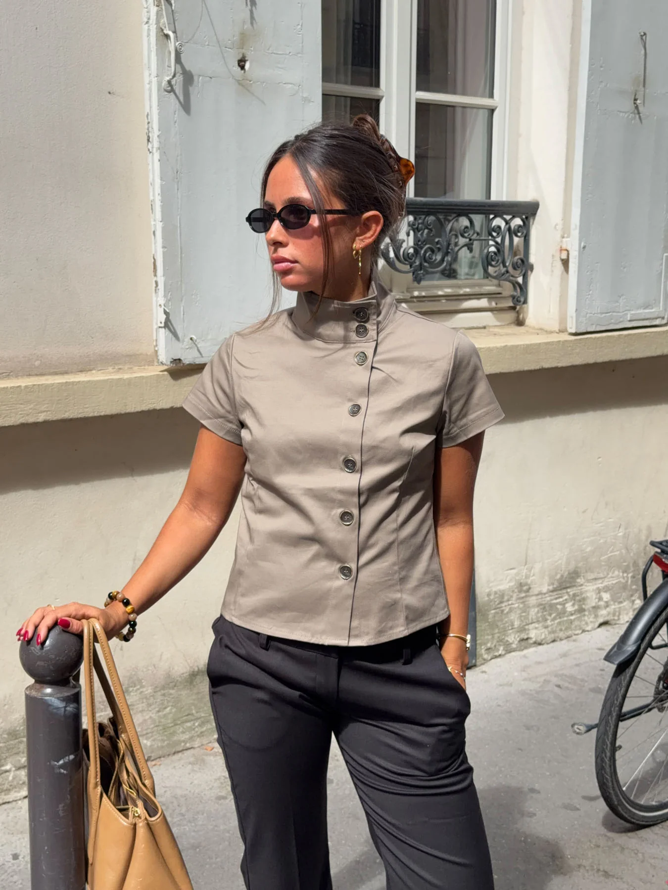 Maxima skjorte med knapper - Taupe - Image 10
