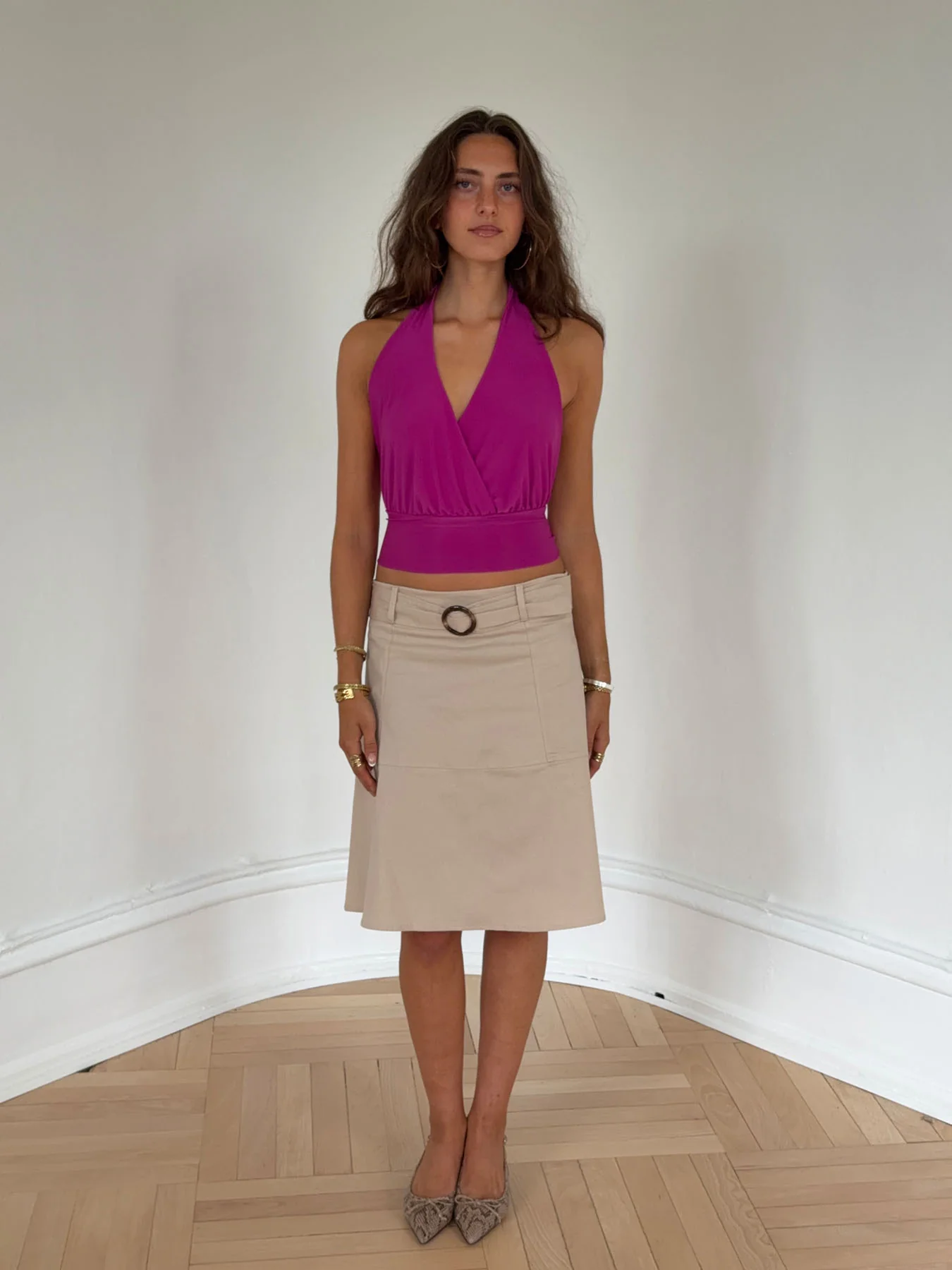 Darina halterneck top - Fuchsia - Image 14