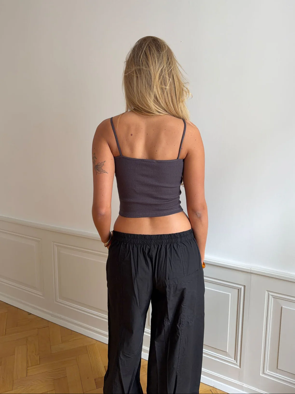 Thilde tanktop med rhinsten - Mørkegrå - Image 3