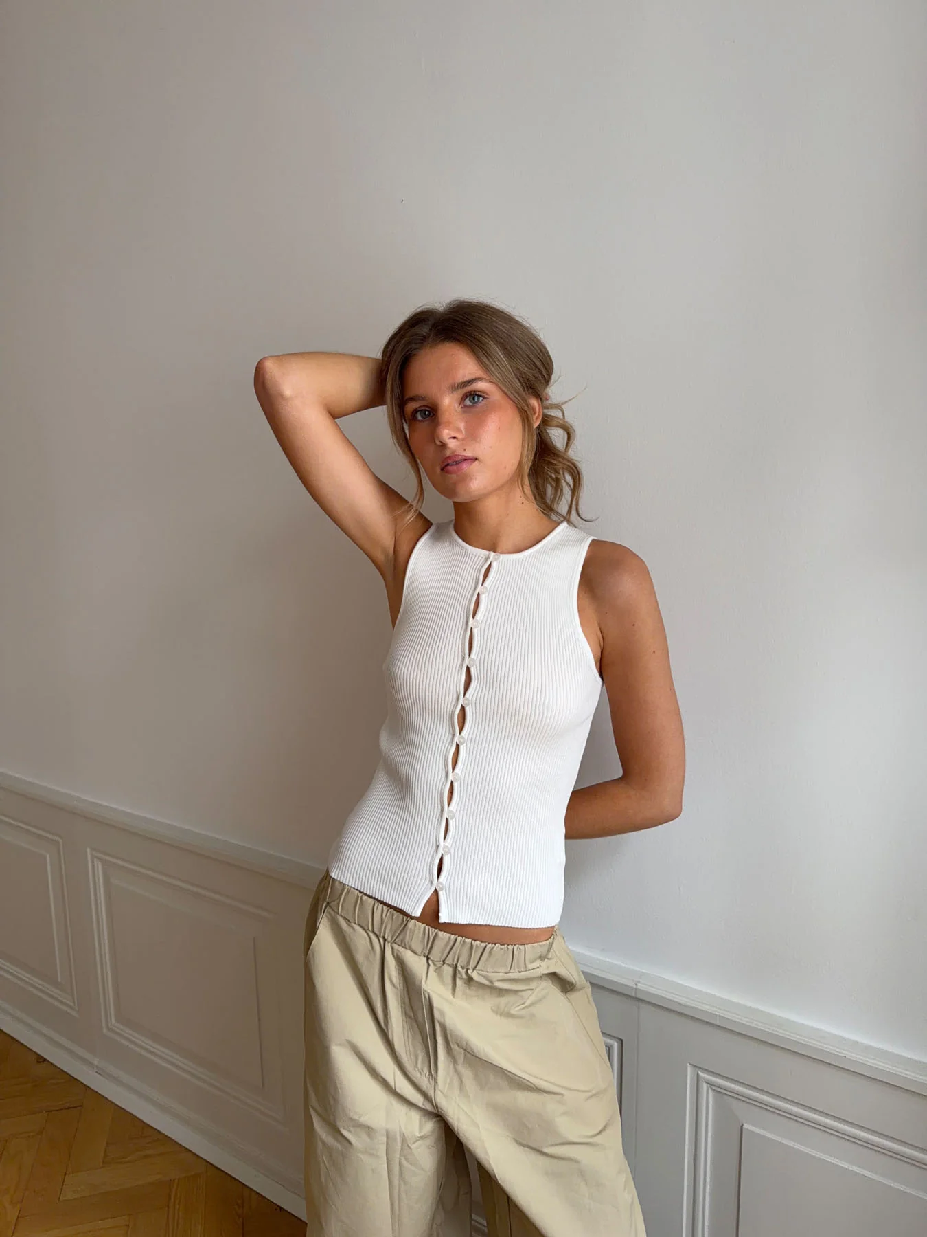 Lali top med knapper - Hvid - Image 6