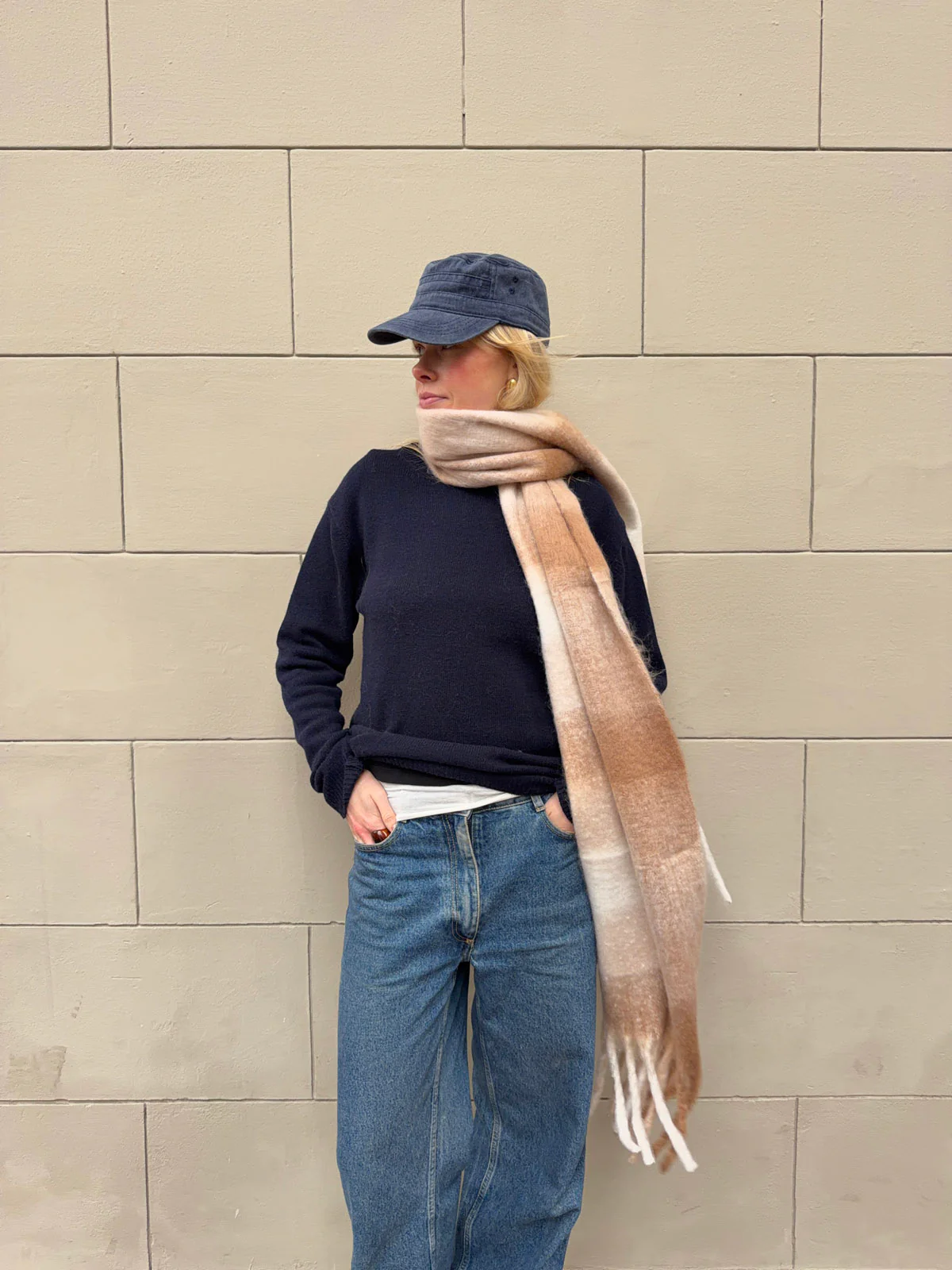Gale tørklæde - Hvid/beige - Image 8