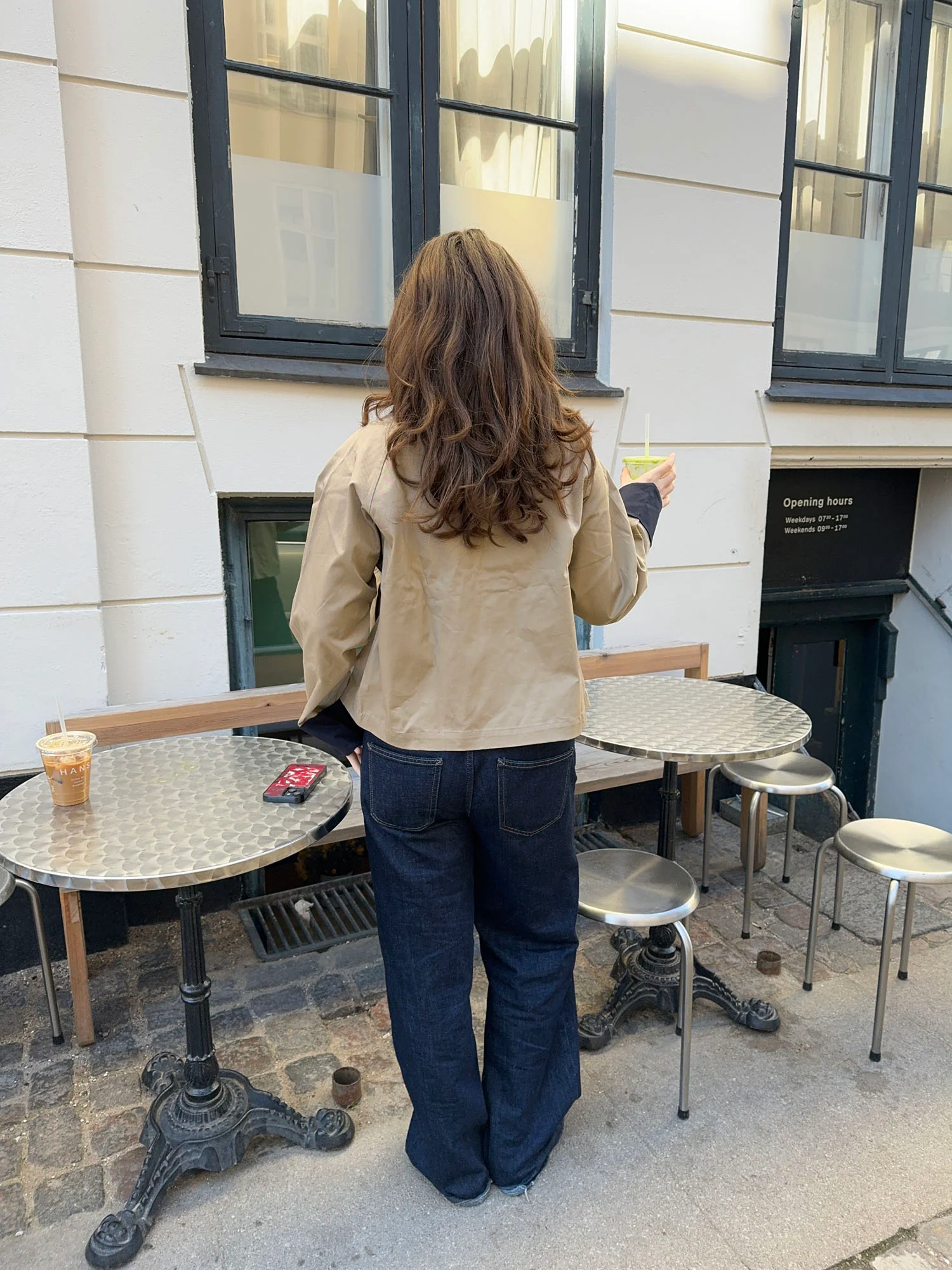 Noami kort jakke med krave - Beige/navy - Image 5