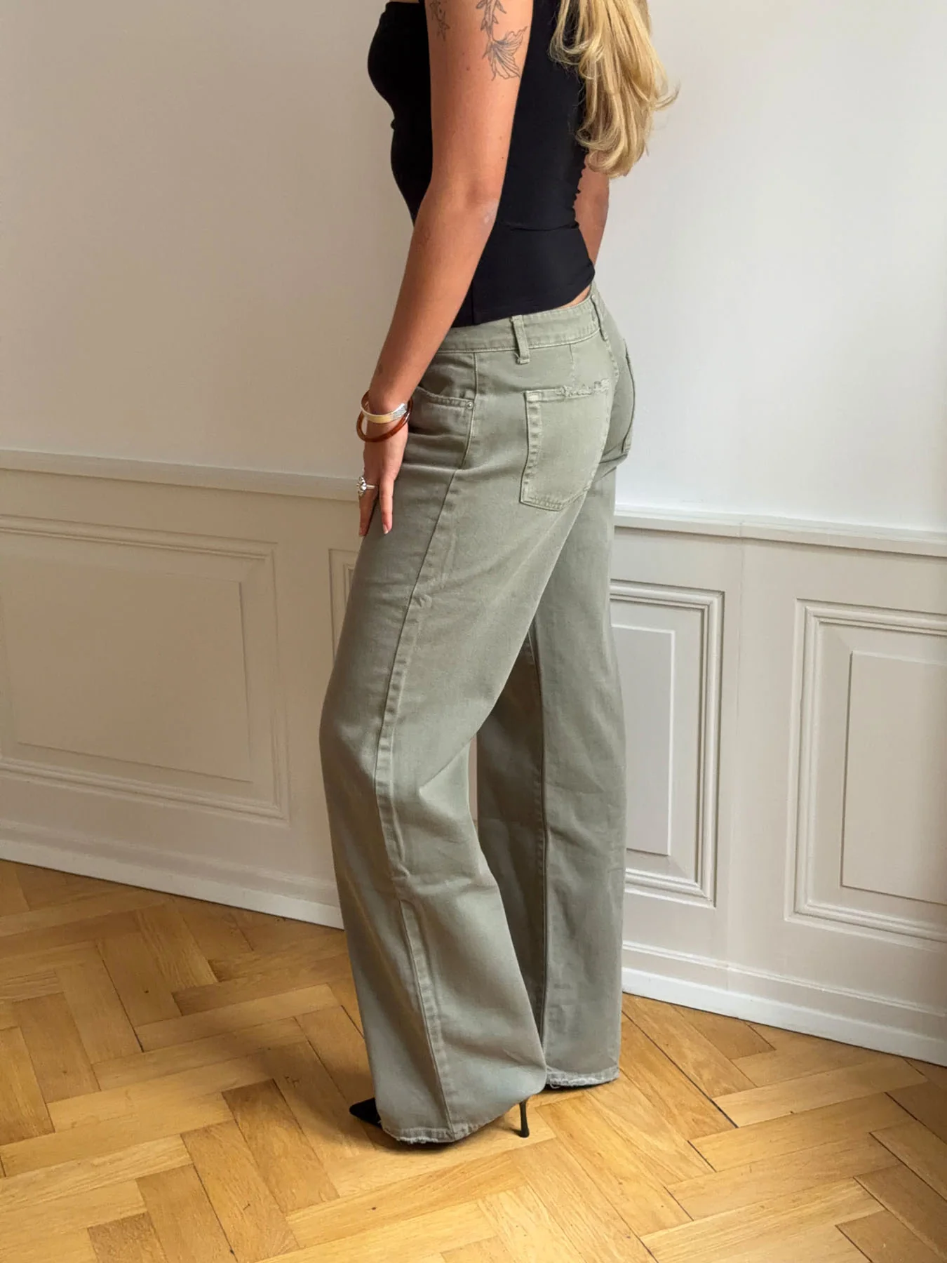 Tuva lavtaljede jeans - Sage grøn - Image 19
