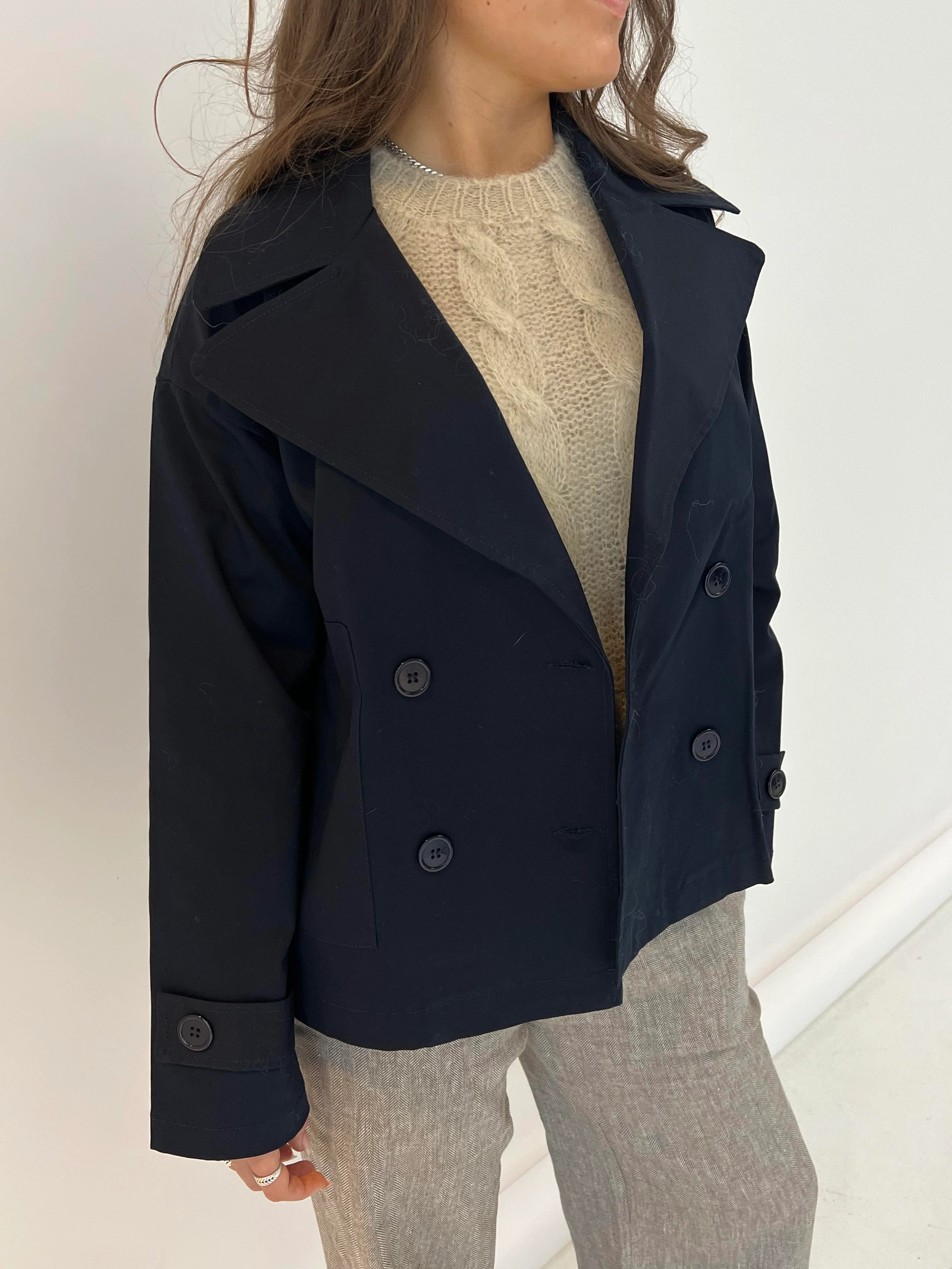 Catinka kort trenchcoat - Navy - Image 2