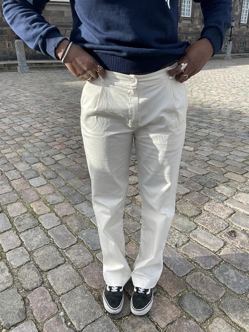 Viva lærredsbukser - off white - Image 11
